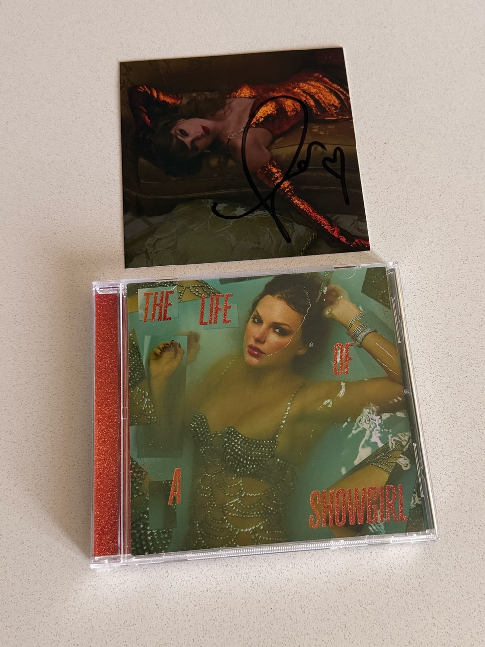 Taylor Swift The Life of a Showgirl CD with signed Photo 2